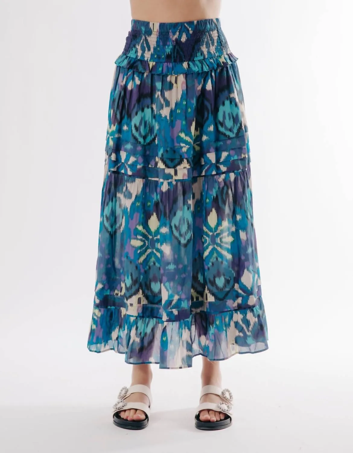 Ilaya Skirt In Symphonic Ikat Print