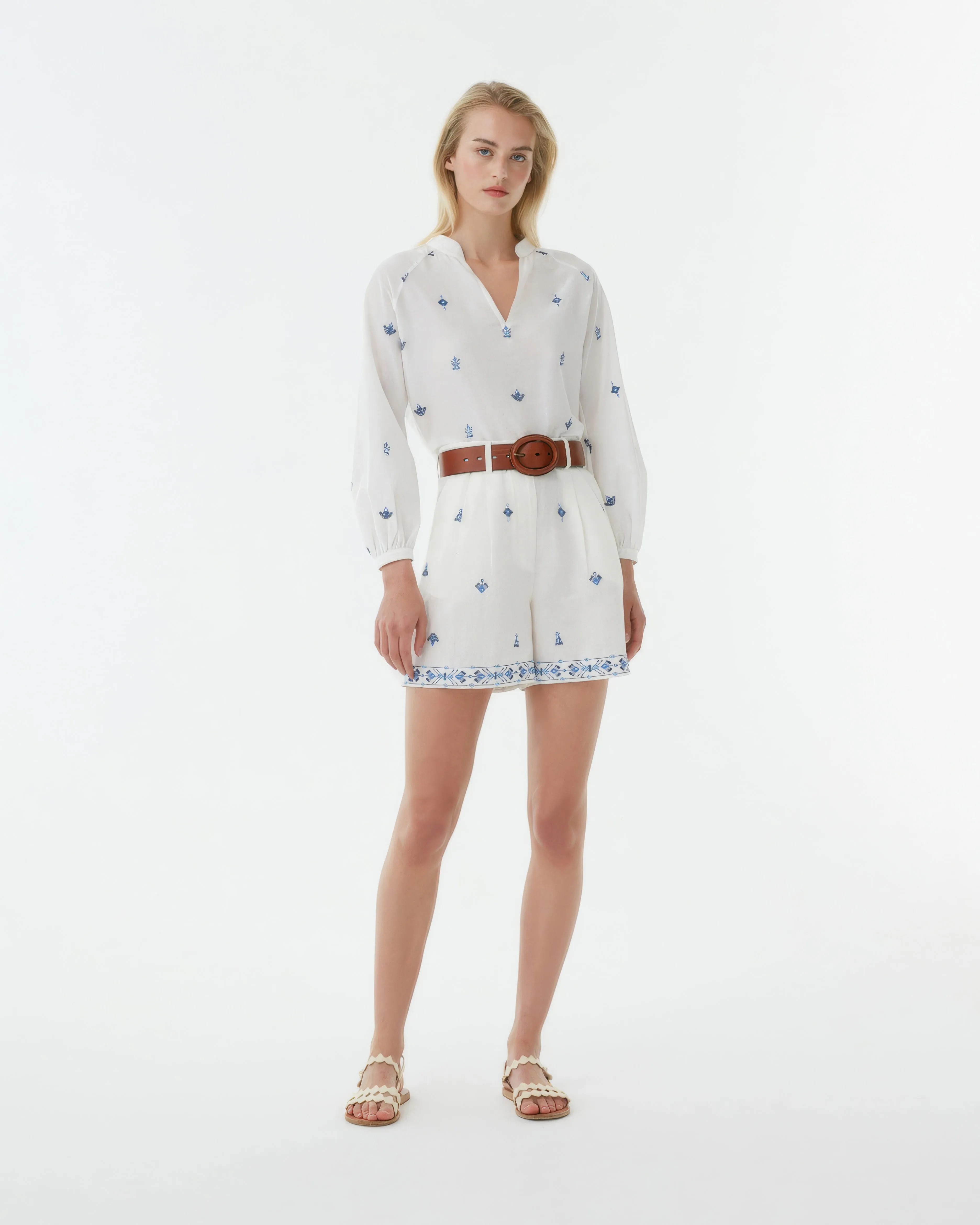 Ilizia Shirt with Astragal Embroidery
