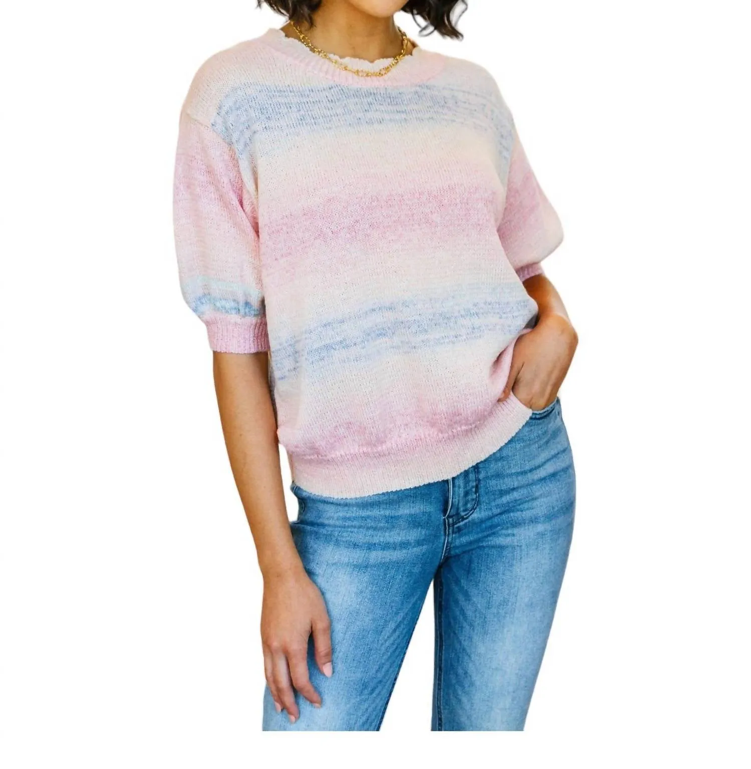 I'll Never Stop Striped Sweater In Multi Color