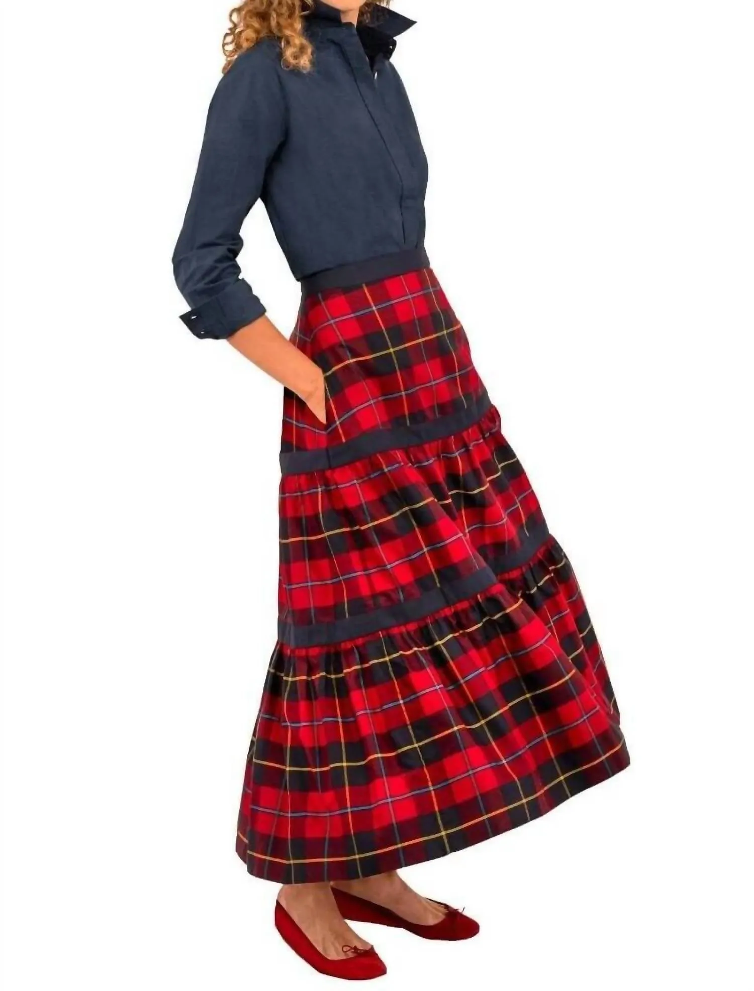 Ipanema Skirt - Plaidly Cooper In Red Multi/ Plaid