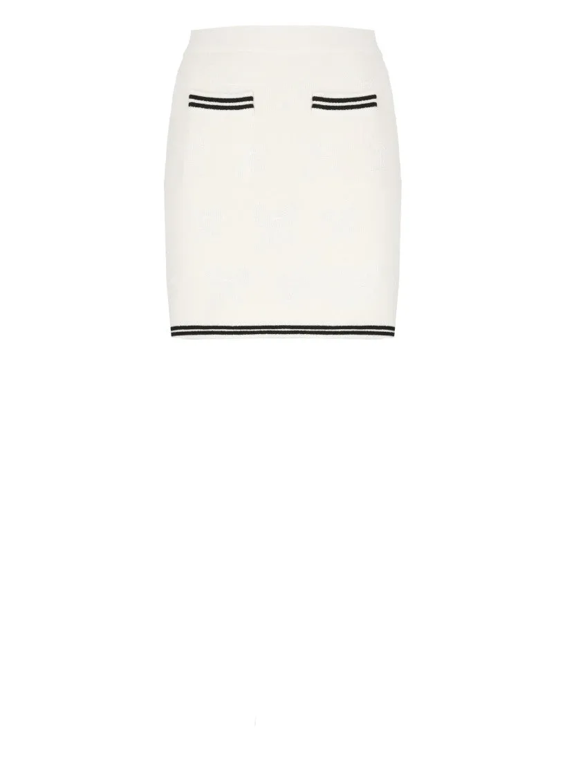 Ivory Cotton Mini Skirt