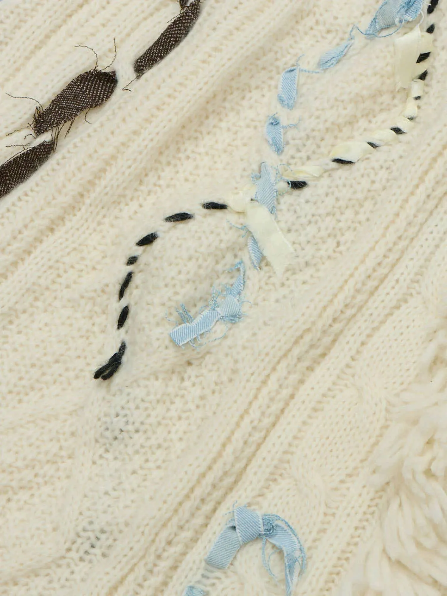 Jade Embellished Cable-Knit Midi-Skirt In Ivory