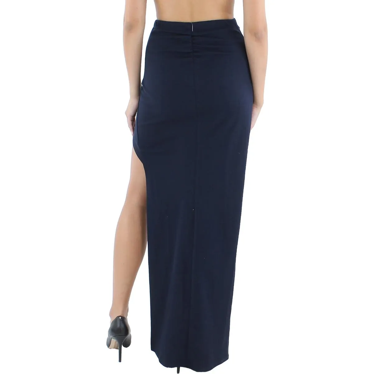 Juniors Womens Knit Slit Maxi Skirt
