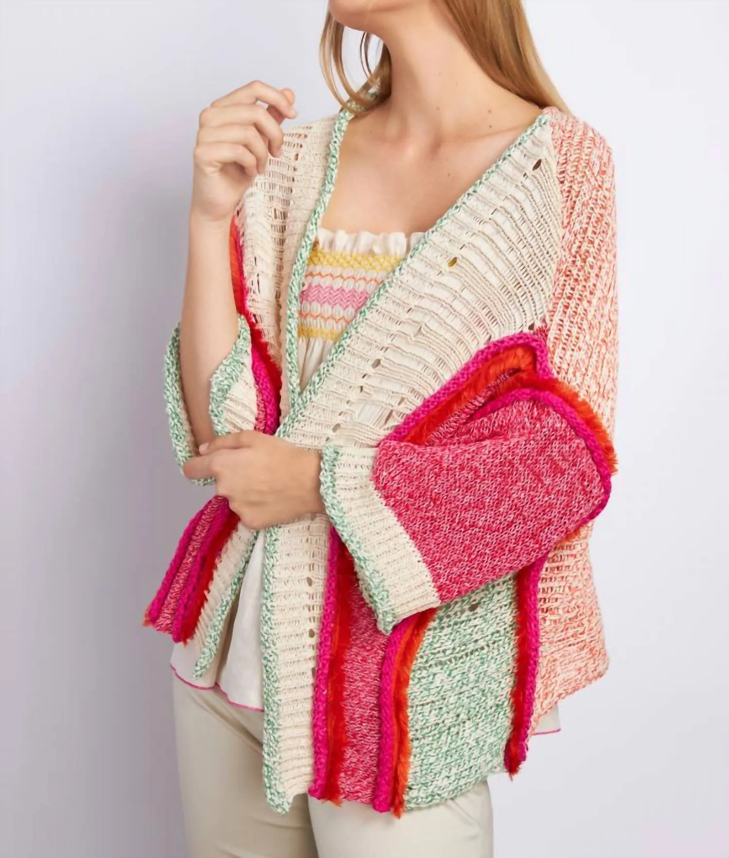 Knit Cardigan In Multi