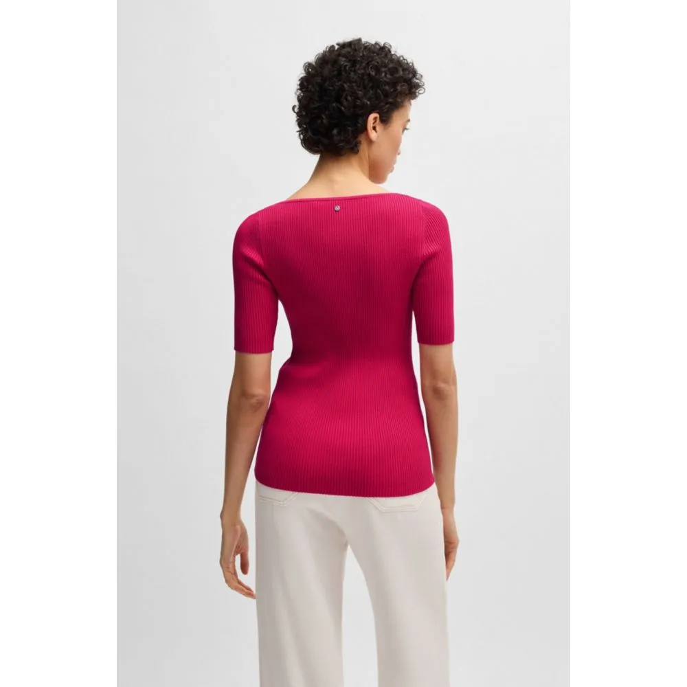 Knitted sweater with V neckline in slim fit