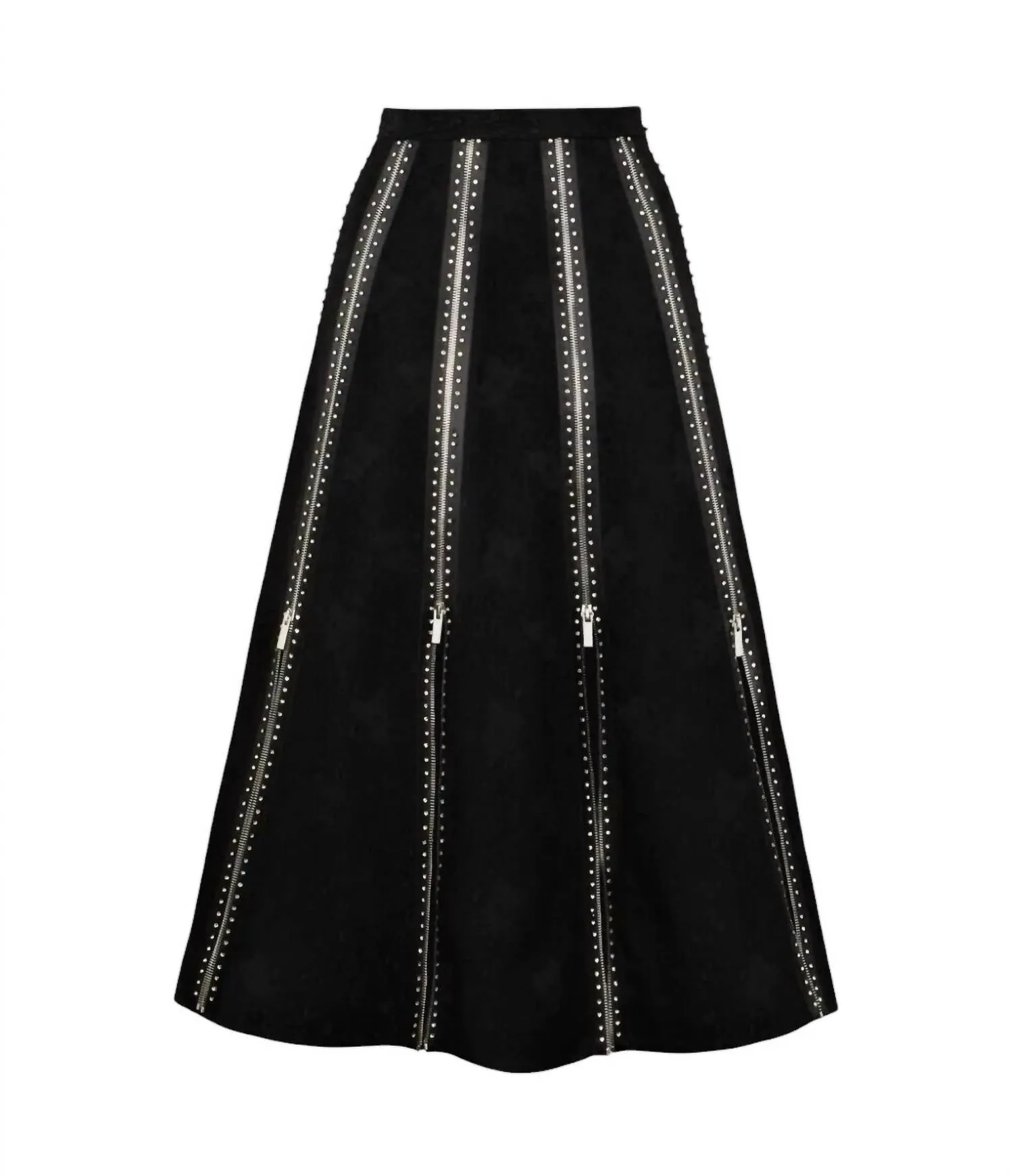 Lace Jacquard Diamond Skirt In Black