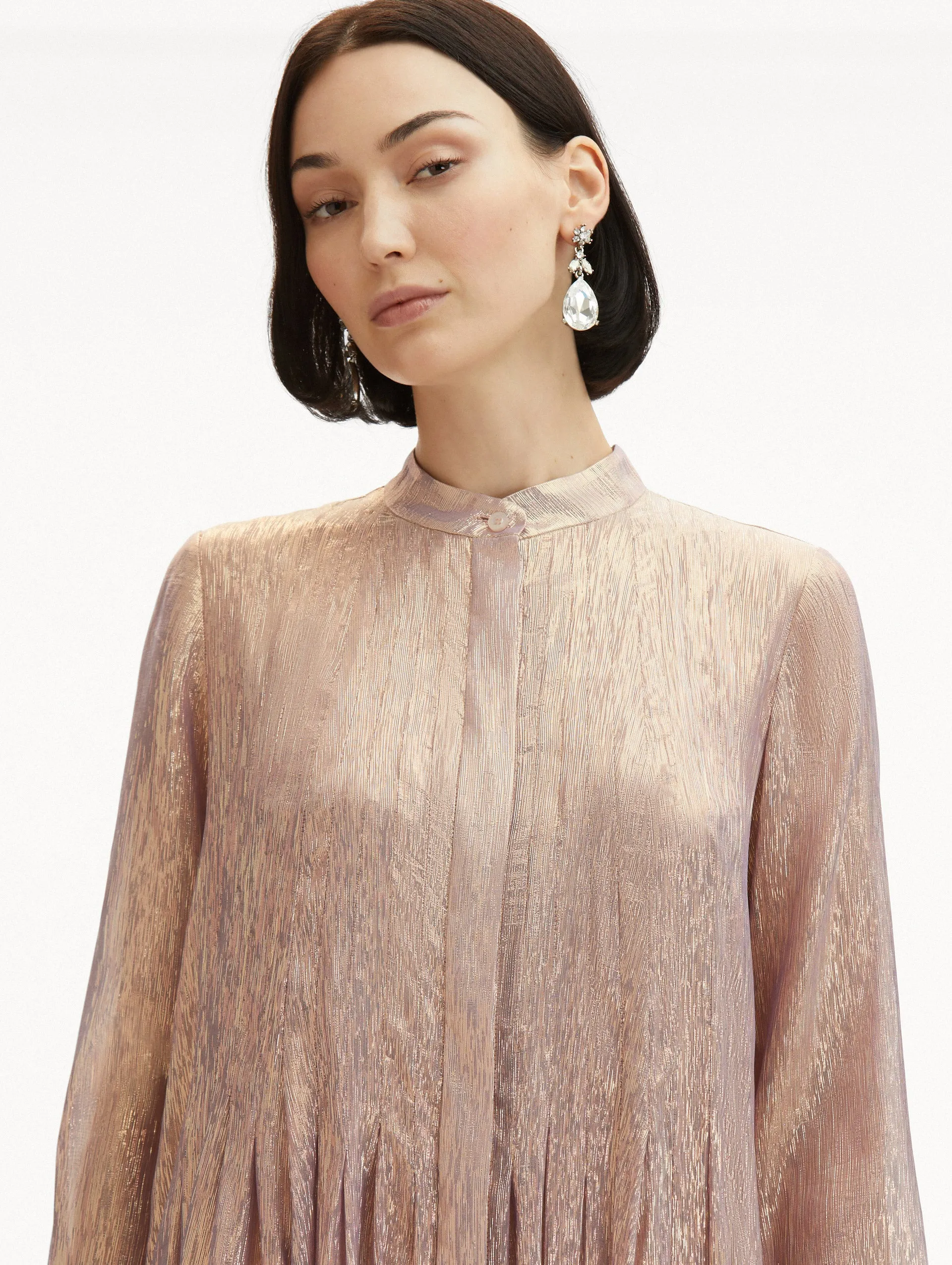 Lam Mousseline Pleated Caftan