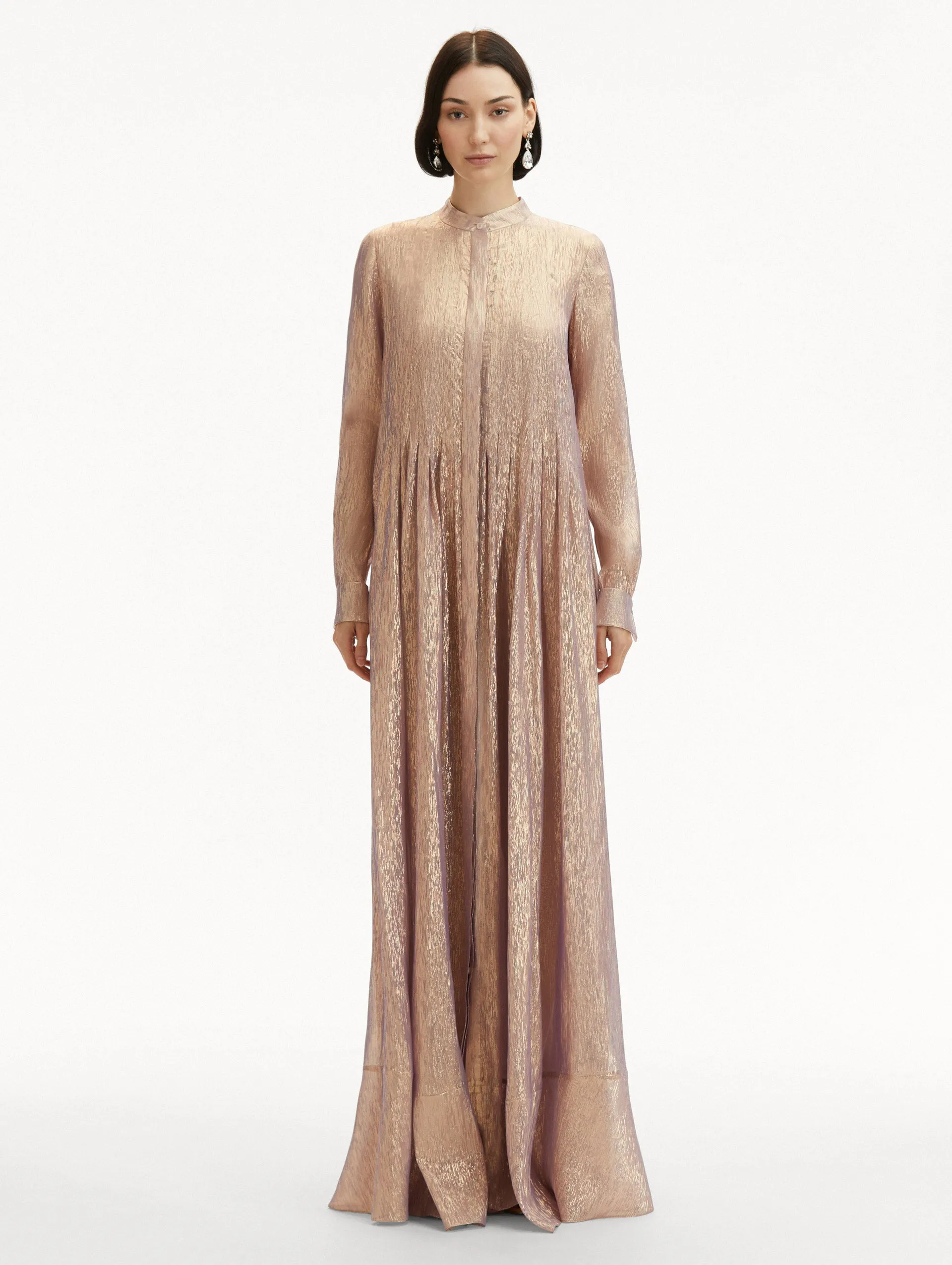 Lam Mousseline Pleated Caftan
