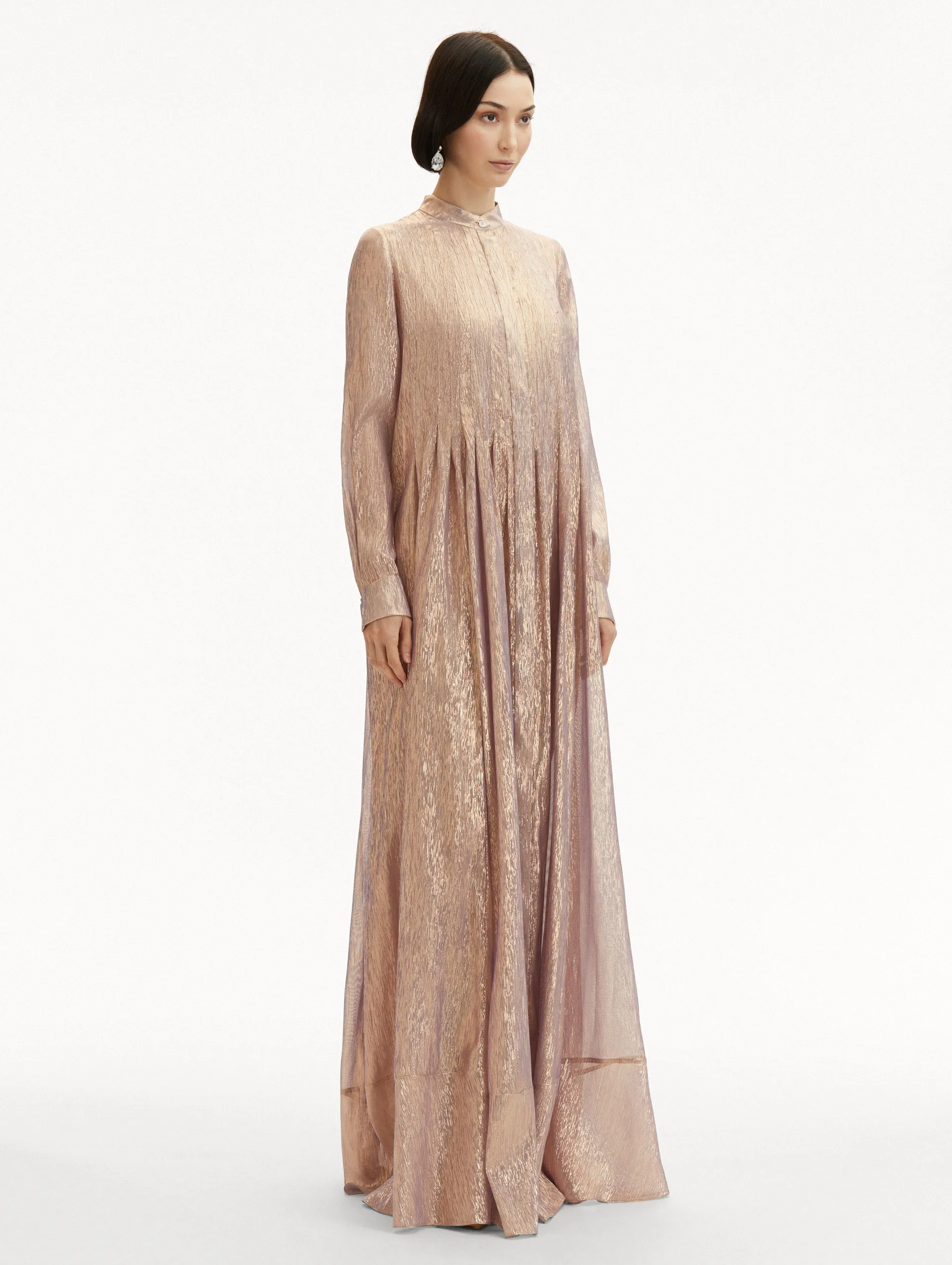 Lam Mousseline Pleated Caftan