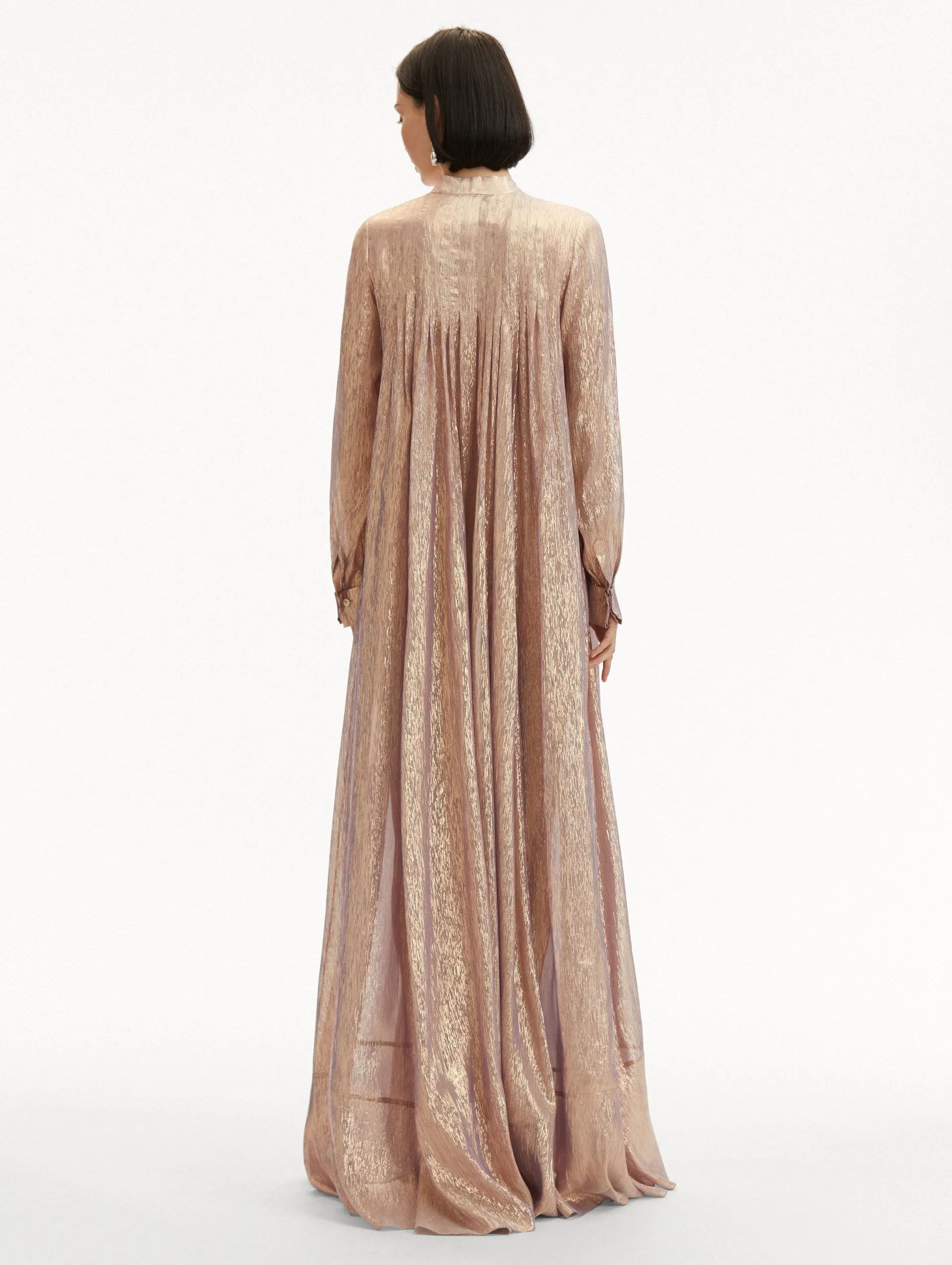 Lam Mousseline Pleated Caftan