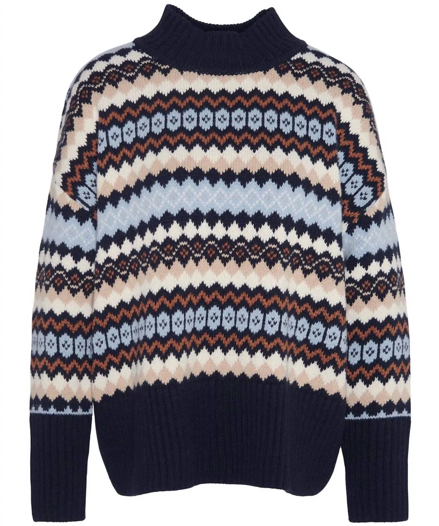 Larisa Fair Isle High-Neck Jumper In Multi