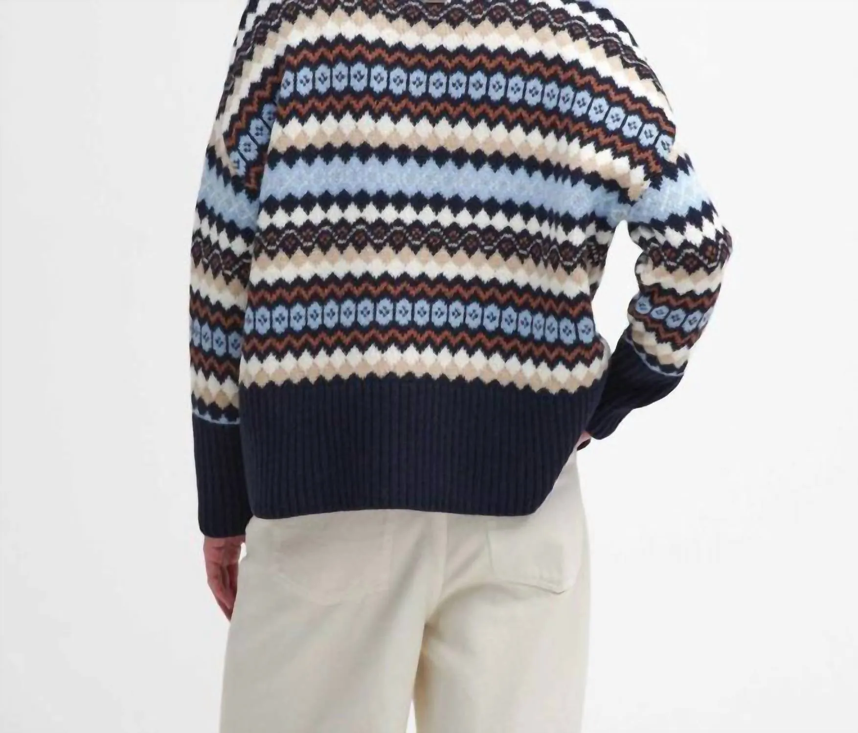 Larisa Fair Isle High-Neck Jumper In Multi