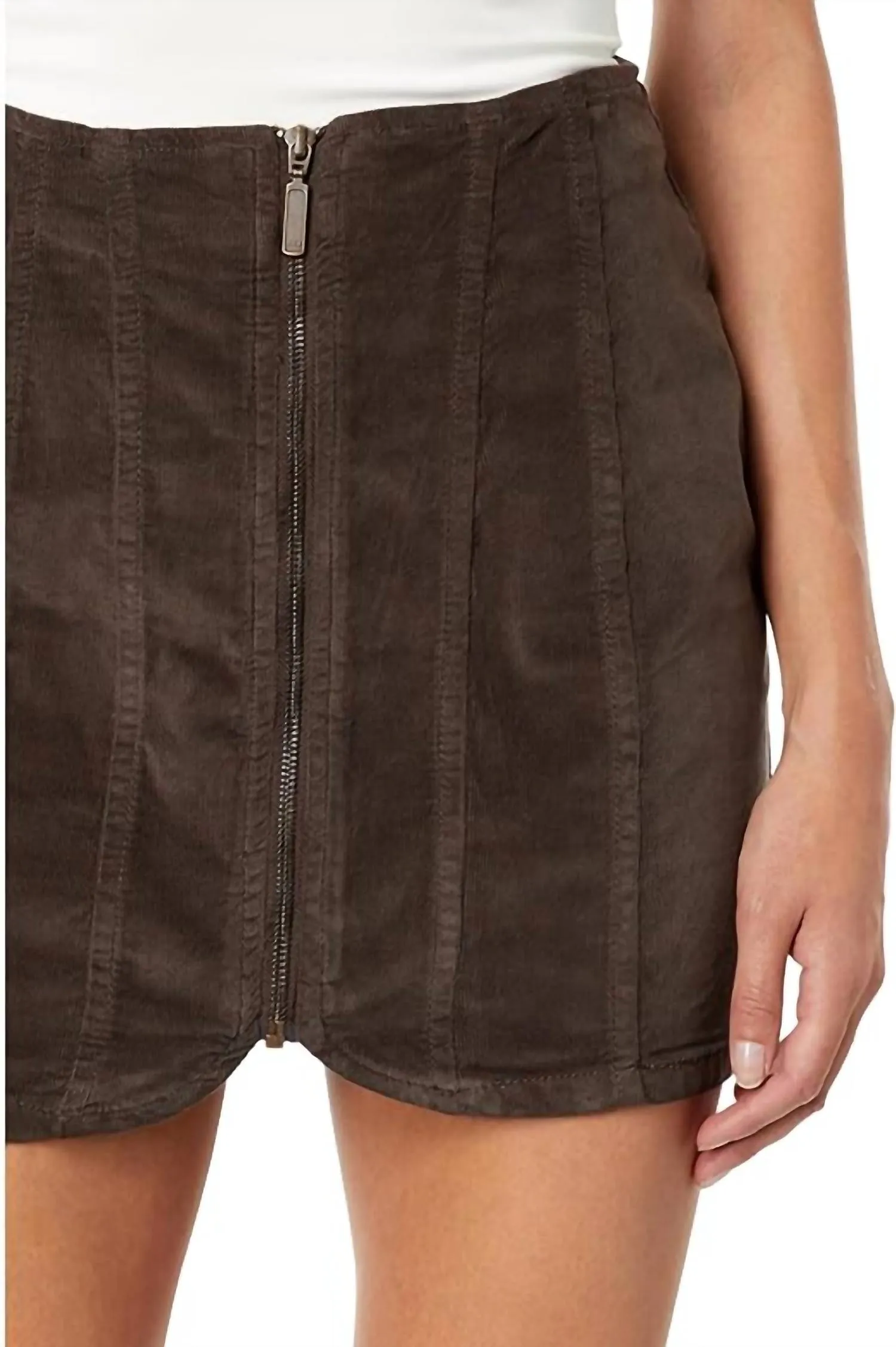 Layla Cord Mini Skirt In Espresso Bean
