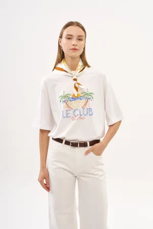 Le Club Sketch Oversized T White