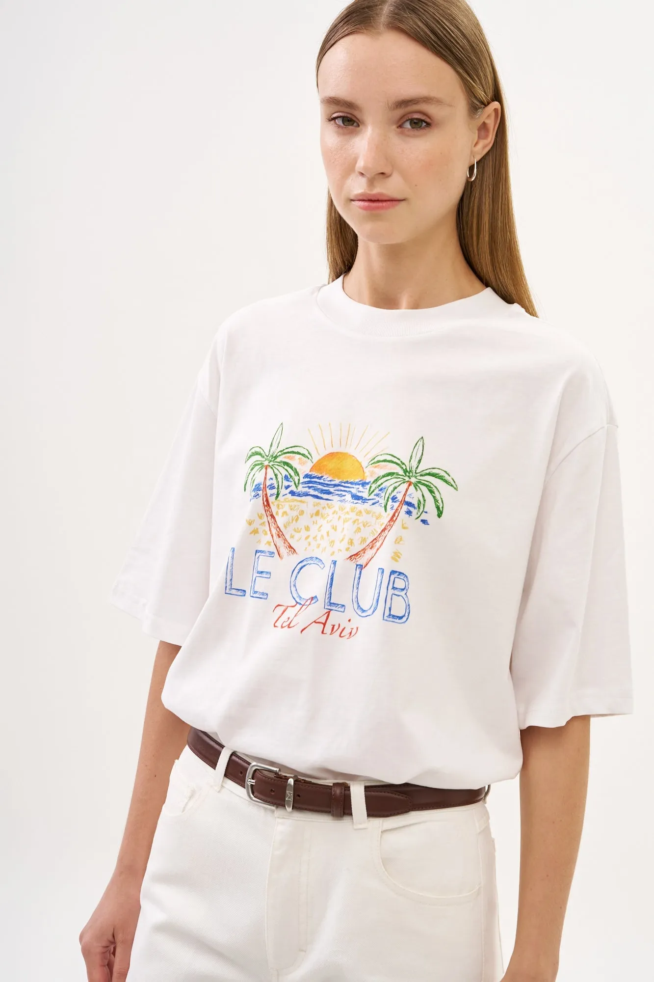 Le Club Sketch Oversized T White