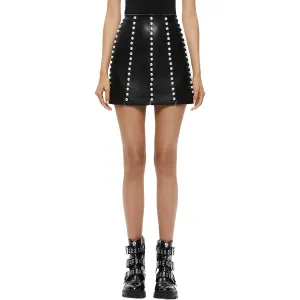 Lecia Womens Vegan Leather Short Mini Skirt