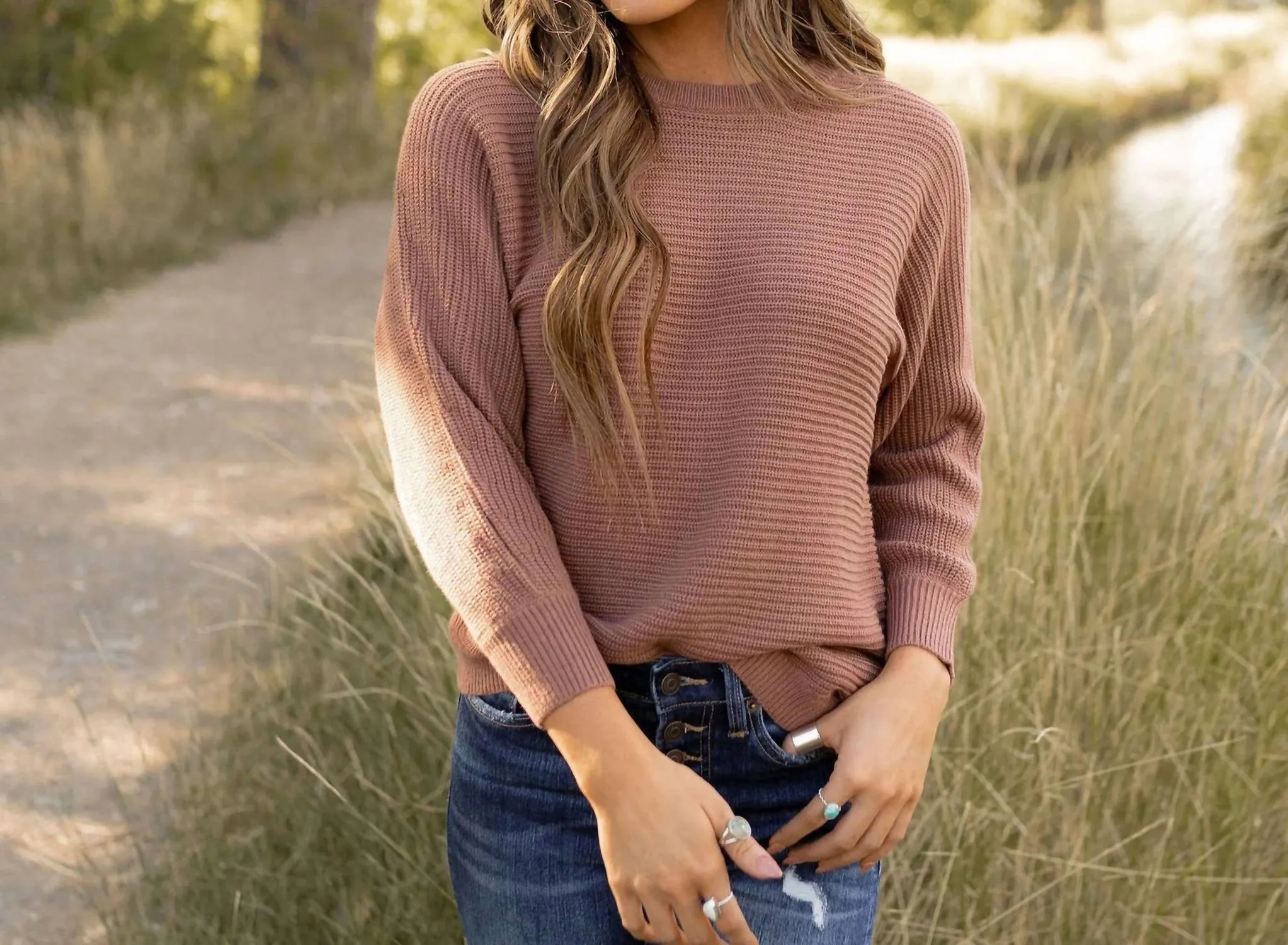 Let Us Be Button Back Sweater In Rosewood