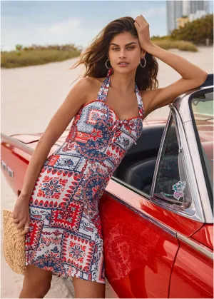 Linen Halter Dress - Heritage Bandana Medley