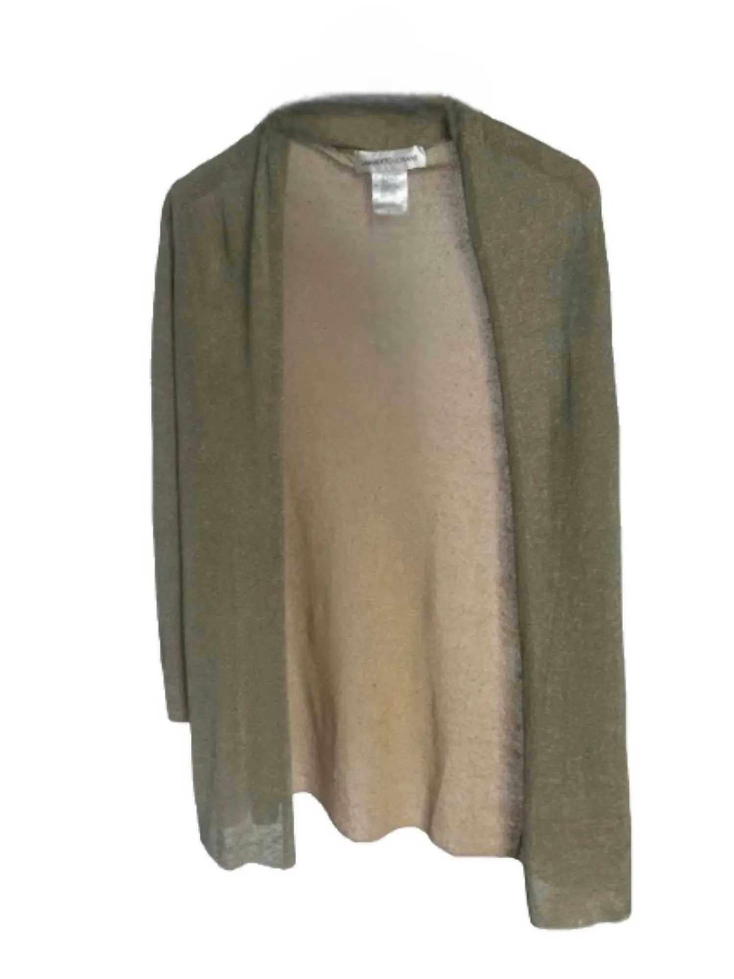Long Sleeve Open Cardigan In Wood Sage Gold
