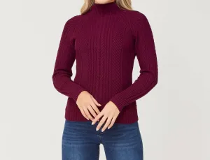 Lydia Mockneck Sweater In Bordeaux