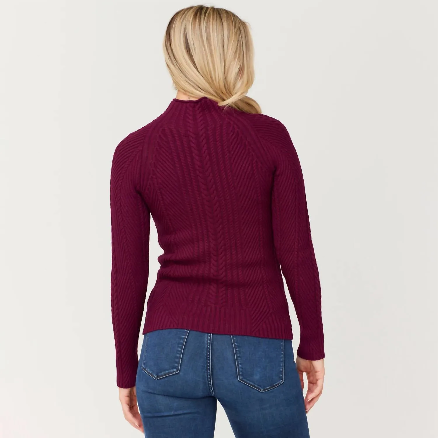 Lydia Mockneck Sweater In Bordeaux