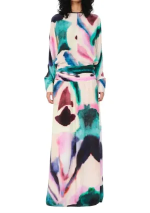 Madero Cristal Long Skirt In Violet Green