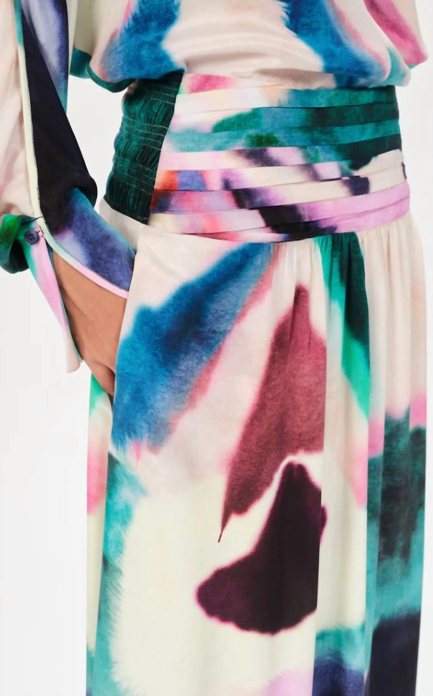 Madero Cristal Long Skirt In Violet Green