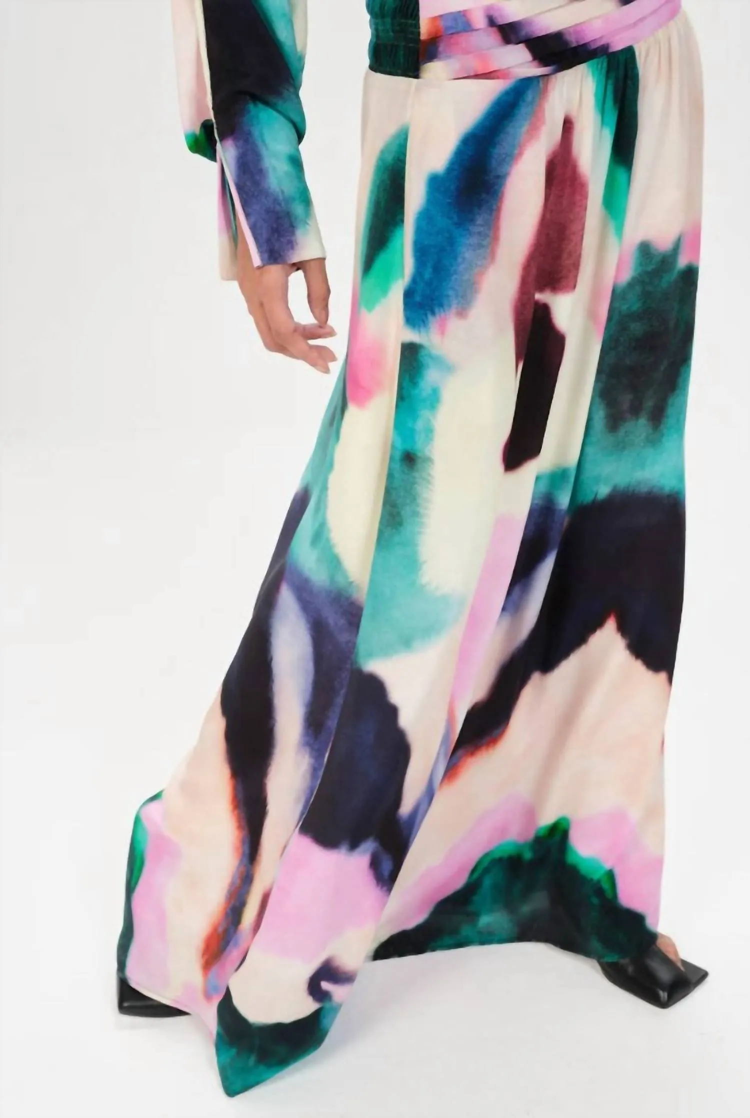 Madero Cristal Long Skirt In Violet Green
