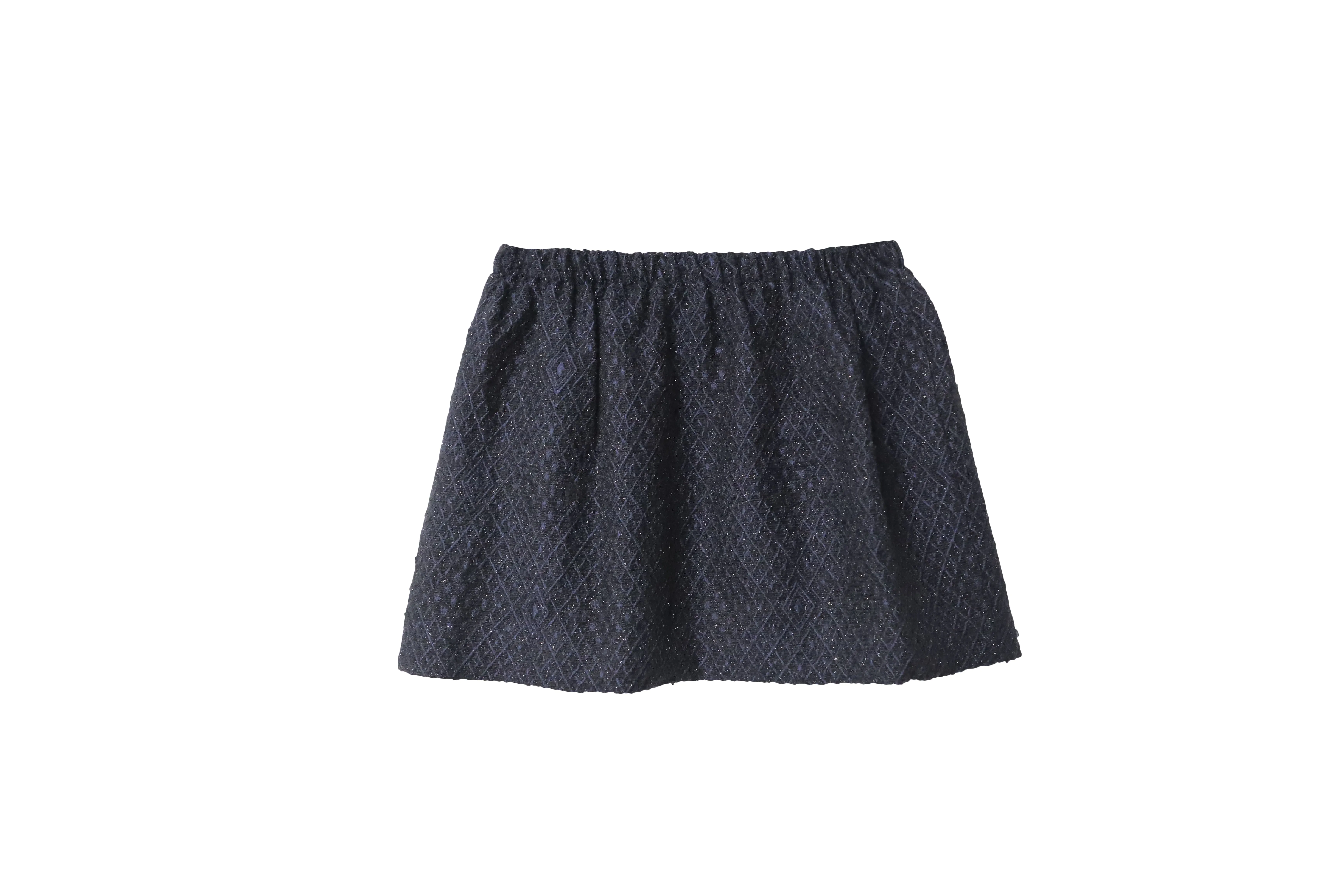 Maje Diamond Embroidered Mini Skirt in Blue Nylon