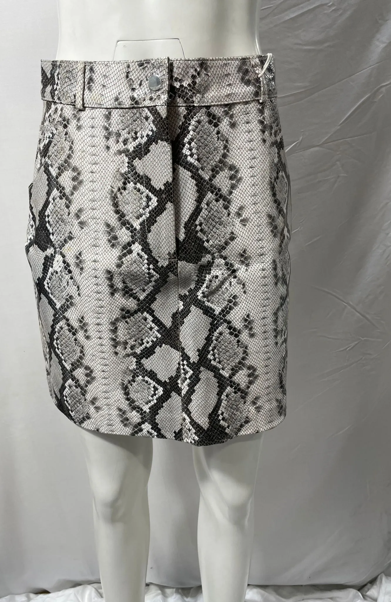 Maje Jupita Embossed Mini Skirt in Animal Print Goat Leather