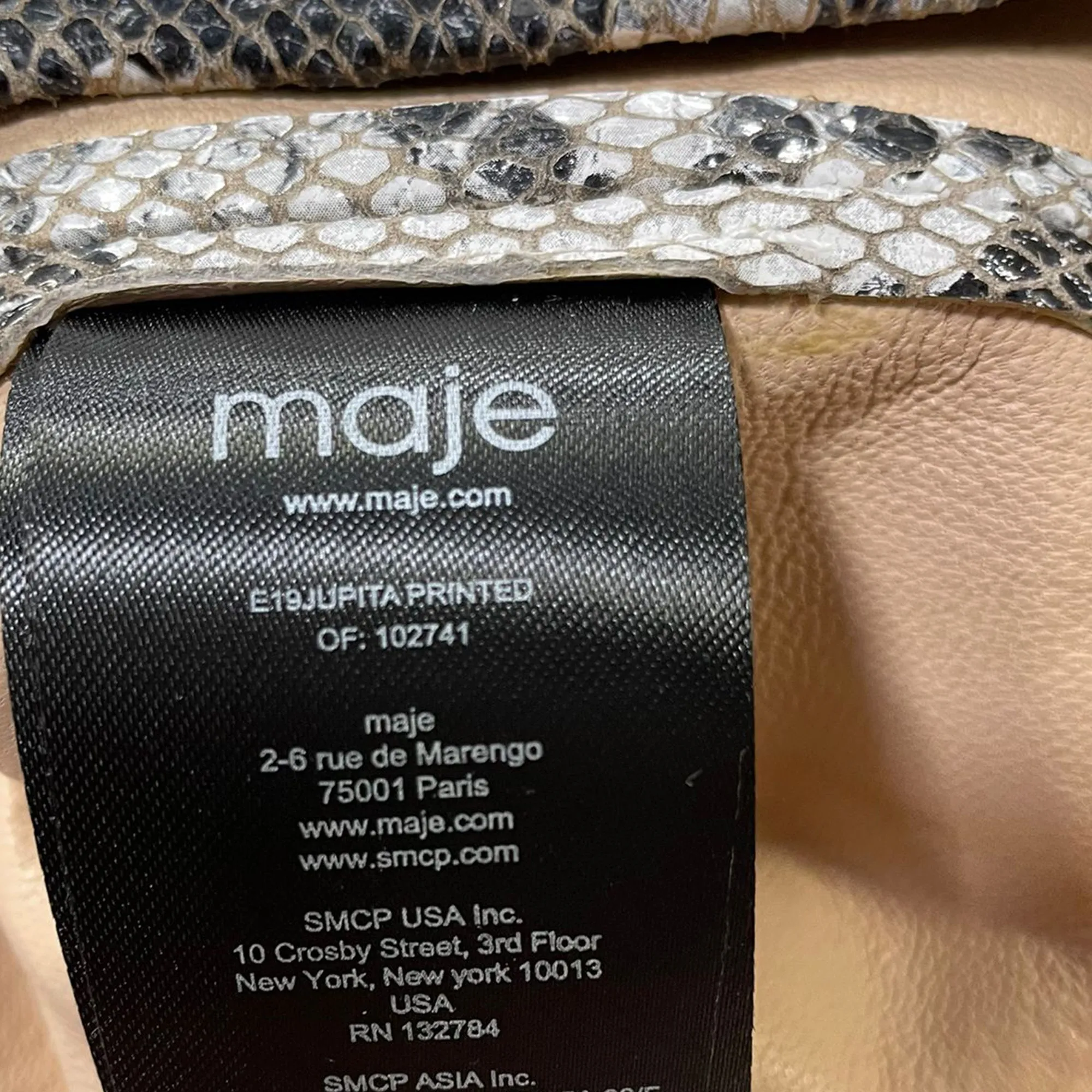 Maje Jupita Embossed Mini Skirt in Animal Print Goat Leather