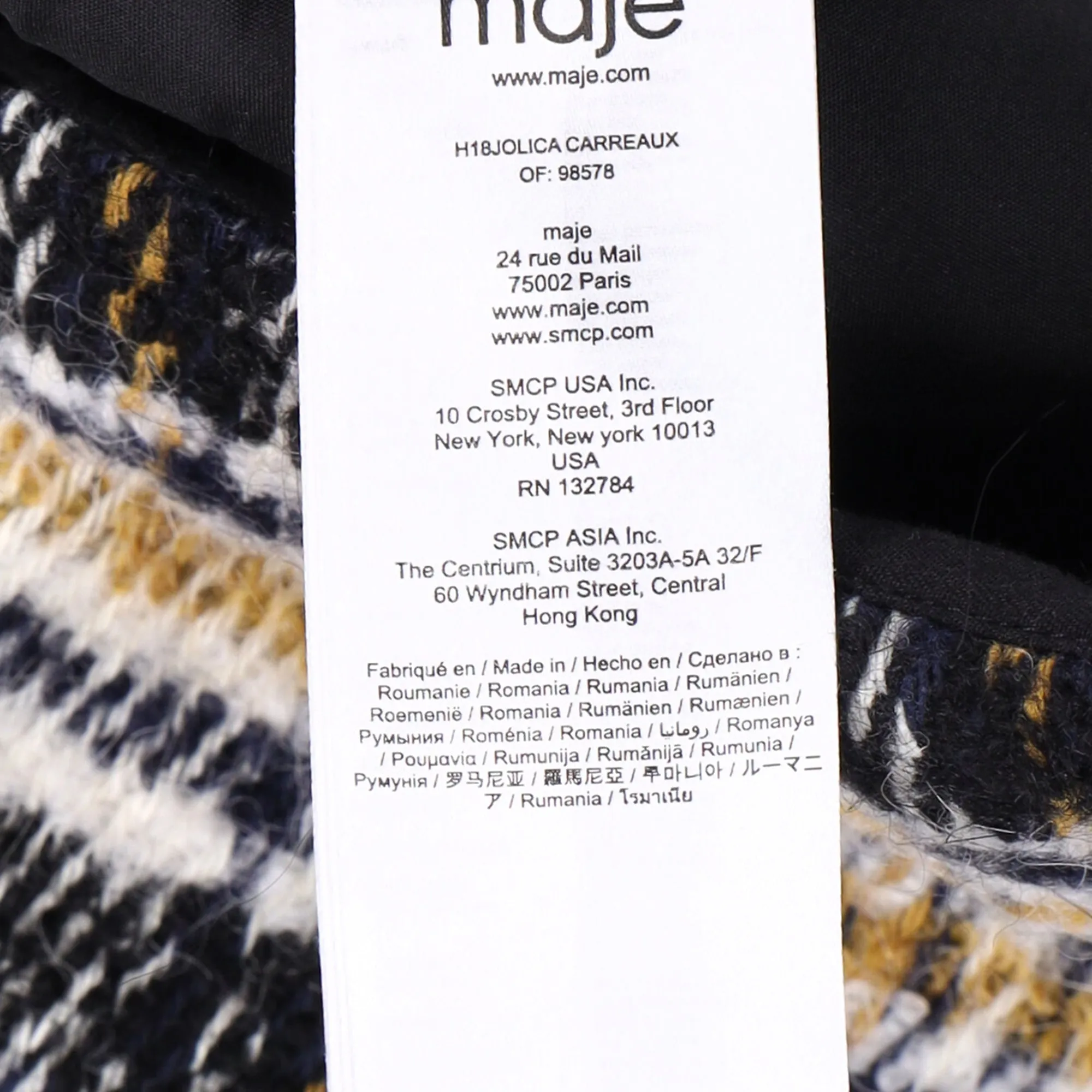 Maje Plaid Mini Skirt in Multicolor Acrylic