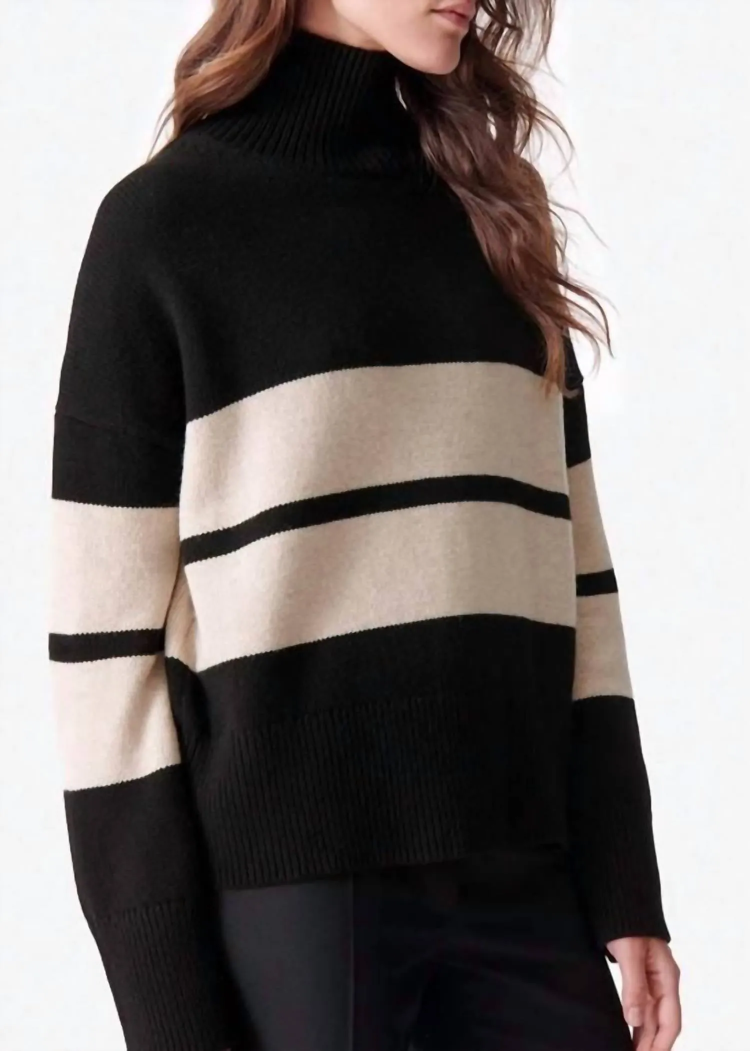 Malo Sweater In Noire/ecru
