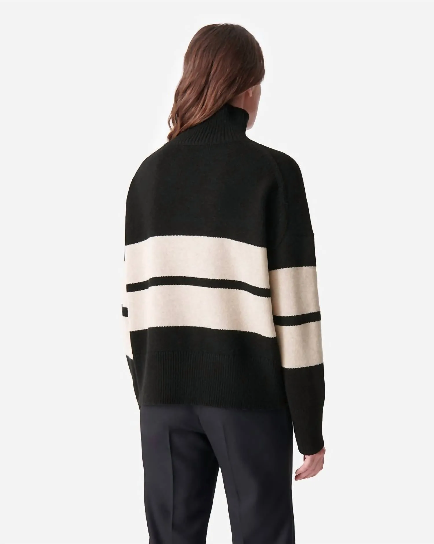 Malo Sweater In Noire/ecru