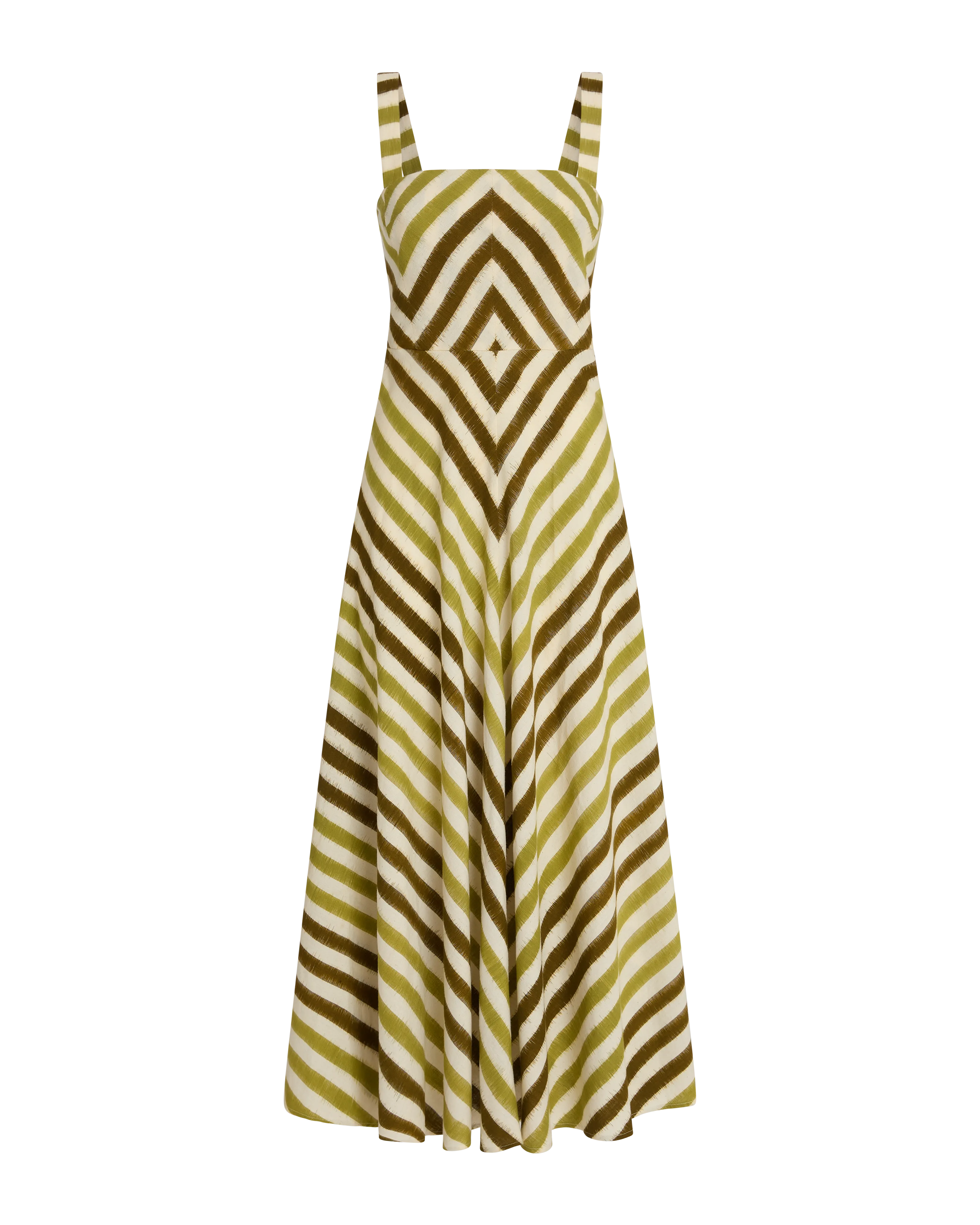 Margherita Dress in Ikat Stripes