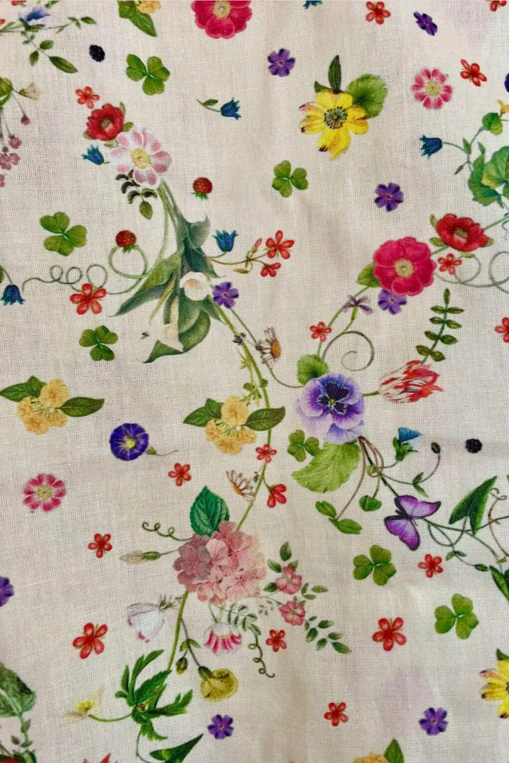 Marianne Floral Organic Cotton Kimono In White Floral