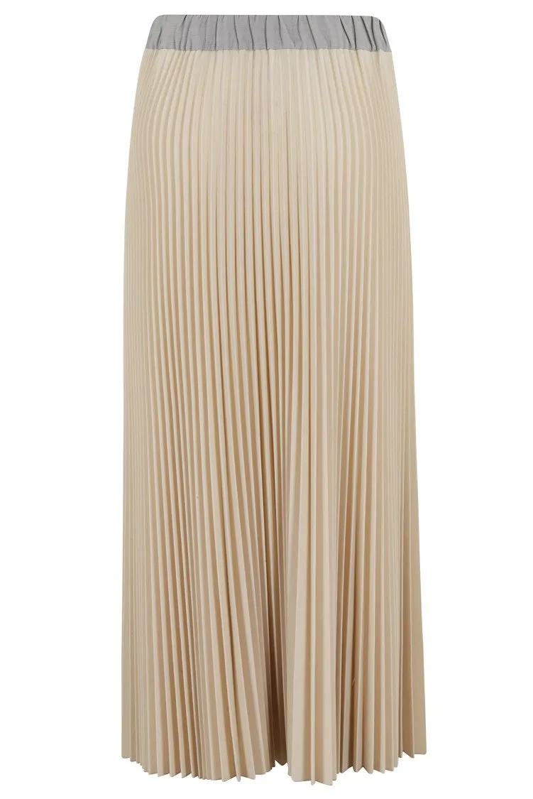 Marina Pleated Multicolor Skirt With Elastic Waistband
