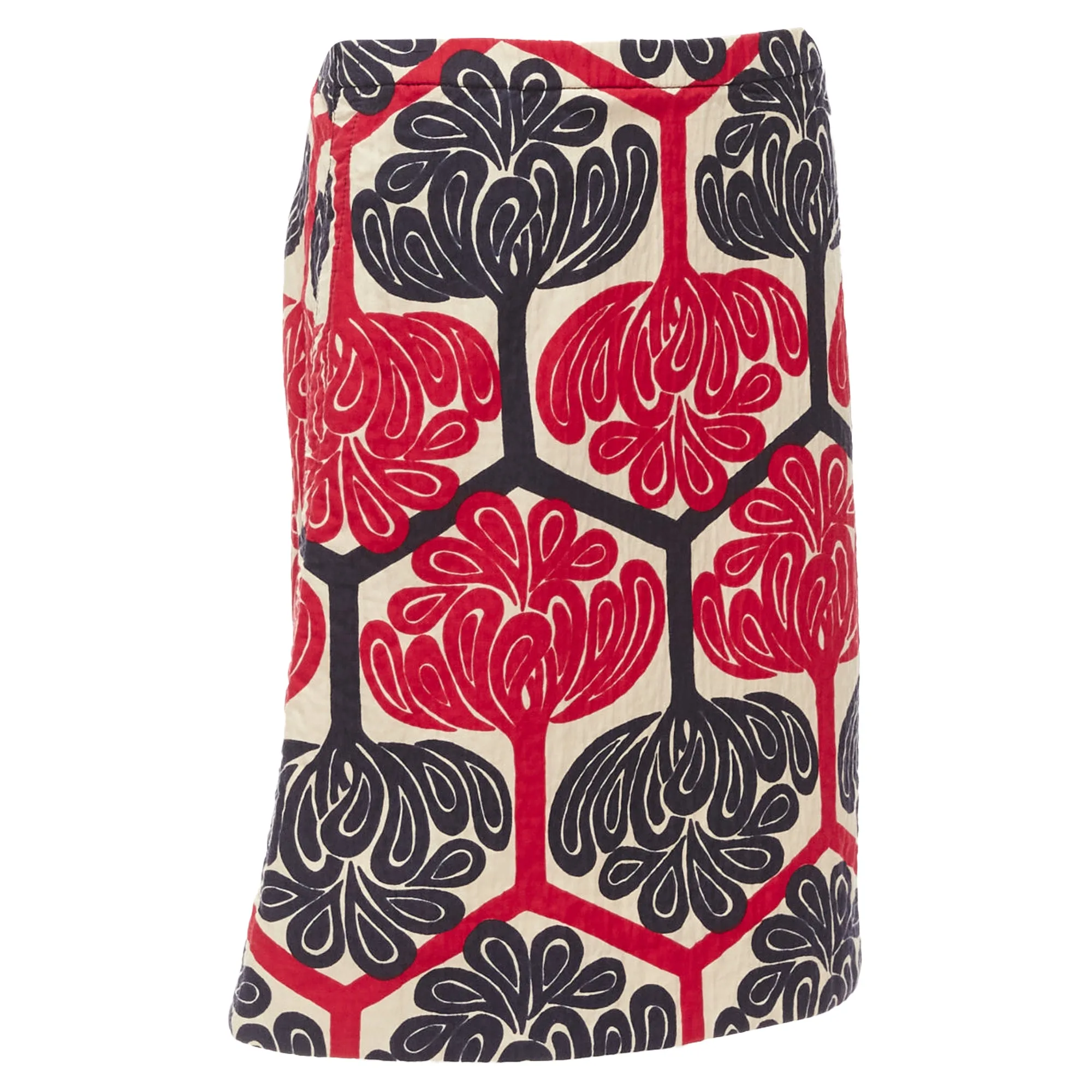 Marni Ethnic Print Cotton Aline Knee Skirt
