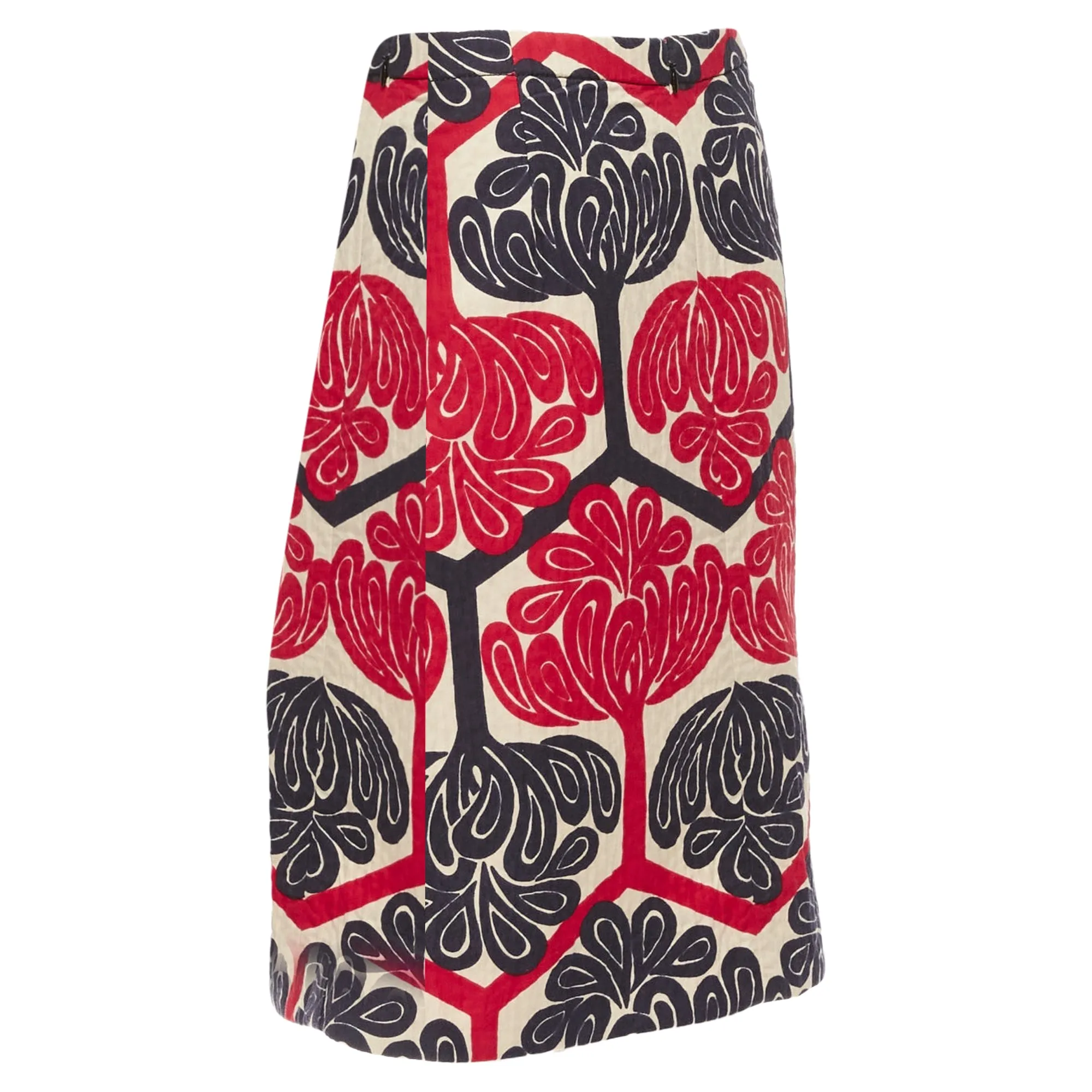 Marni Ethnic Print Cotton Aline Knee Skirt