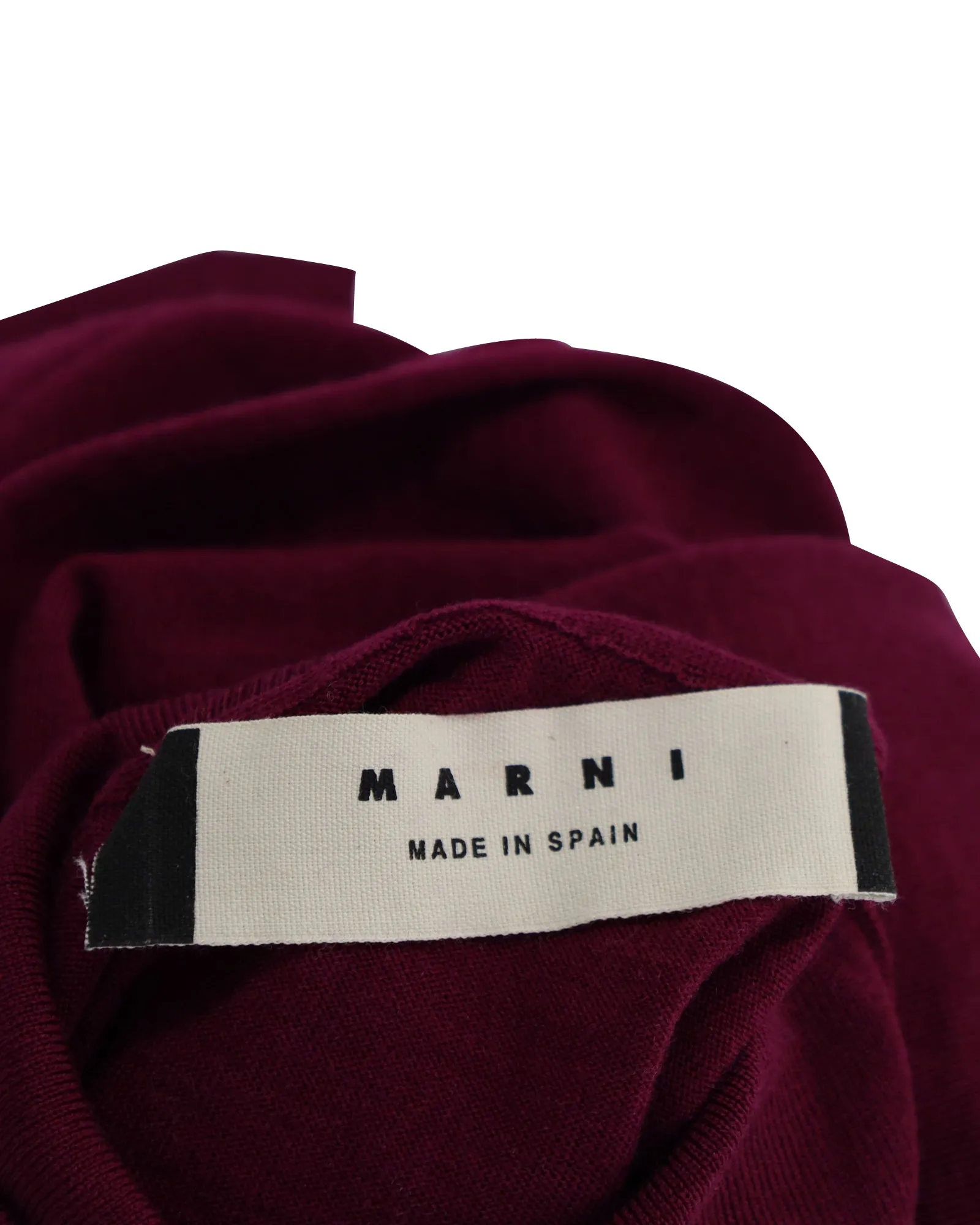 Marni Long Sleeve Turtleneck Sweater in Maroon Wool
