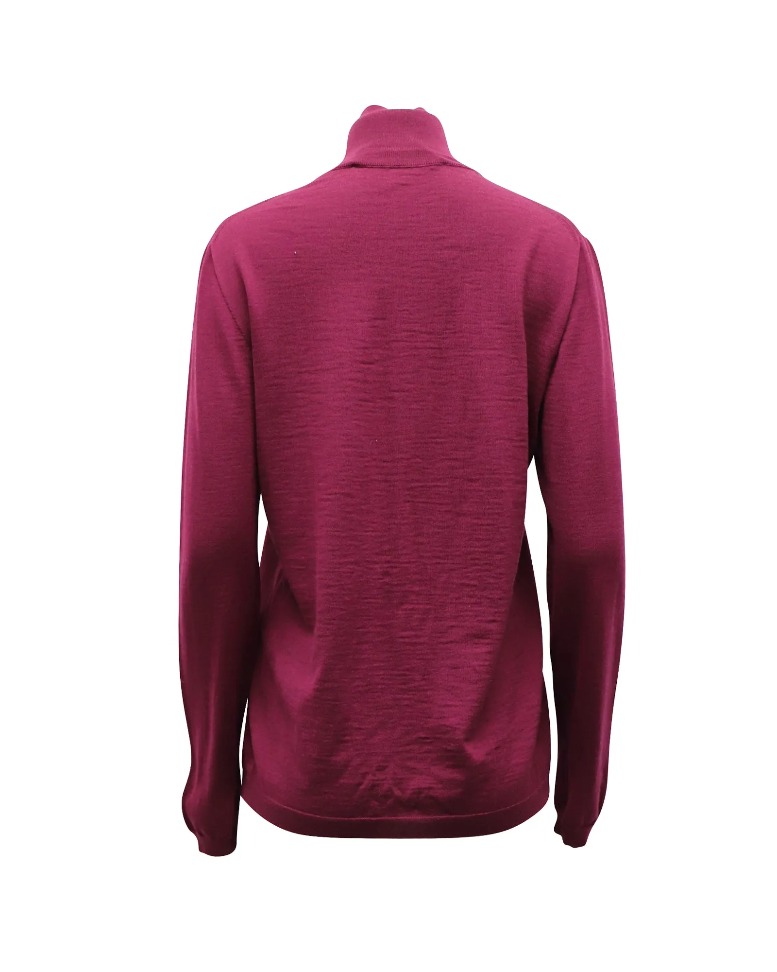 Marni Long Sleeve Turtleneck Sweater in Maroon Wool