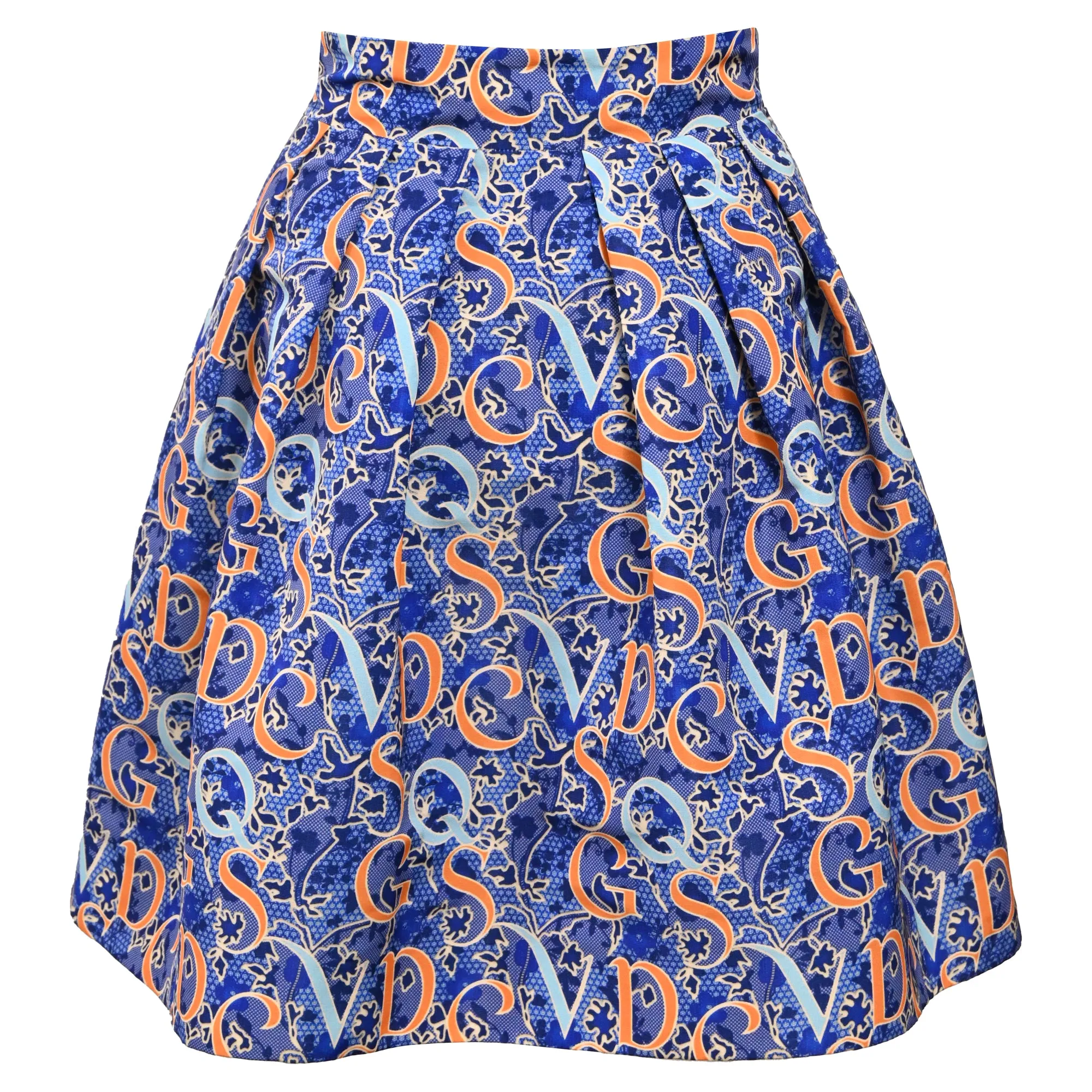 Mary Katrantzou Printed Mini Flared Skirt in Multicolor Viscose