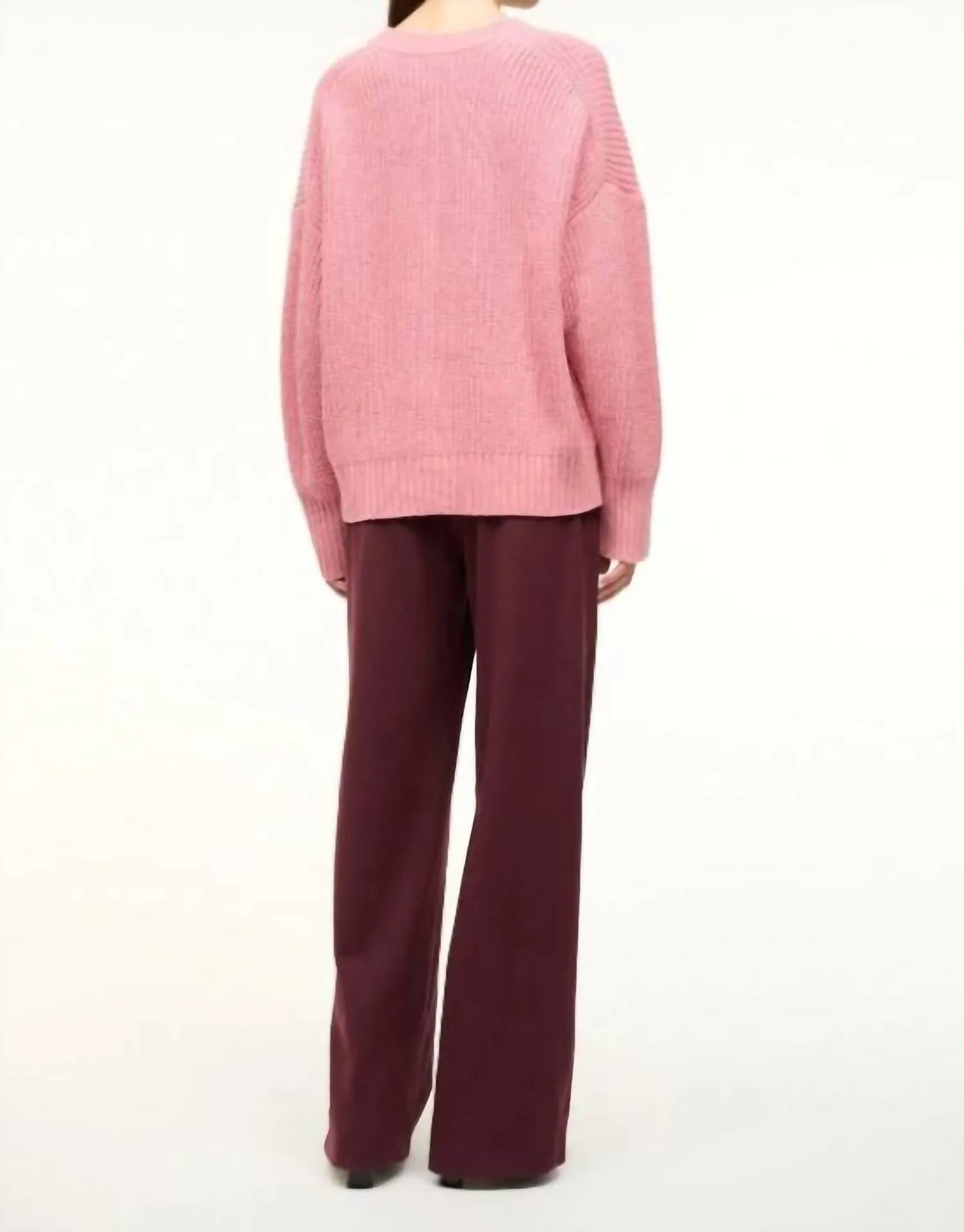 Matilda Chunky Cardigan Sweater In Pink