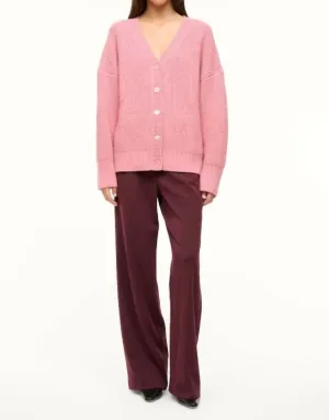 Matilda Chunky Cardigan Sweater In Pink
