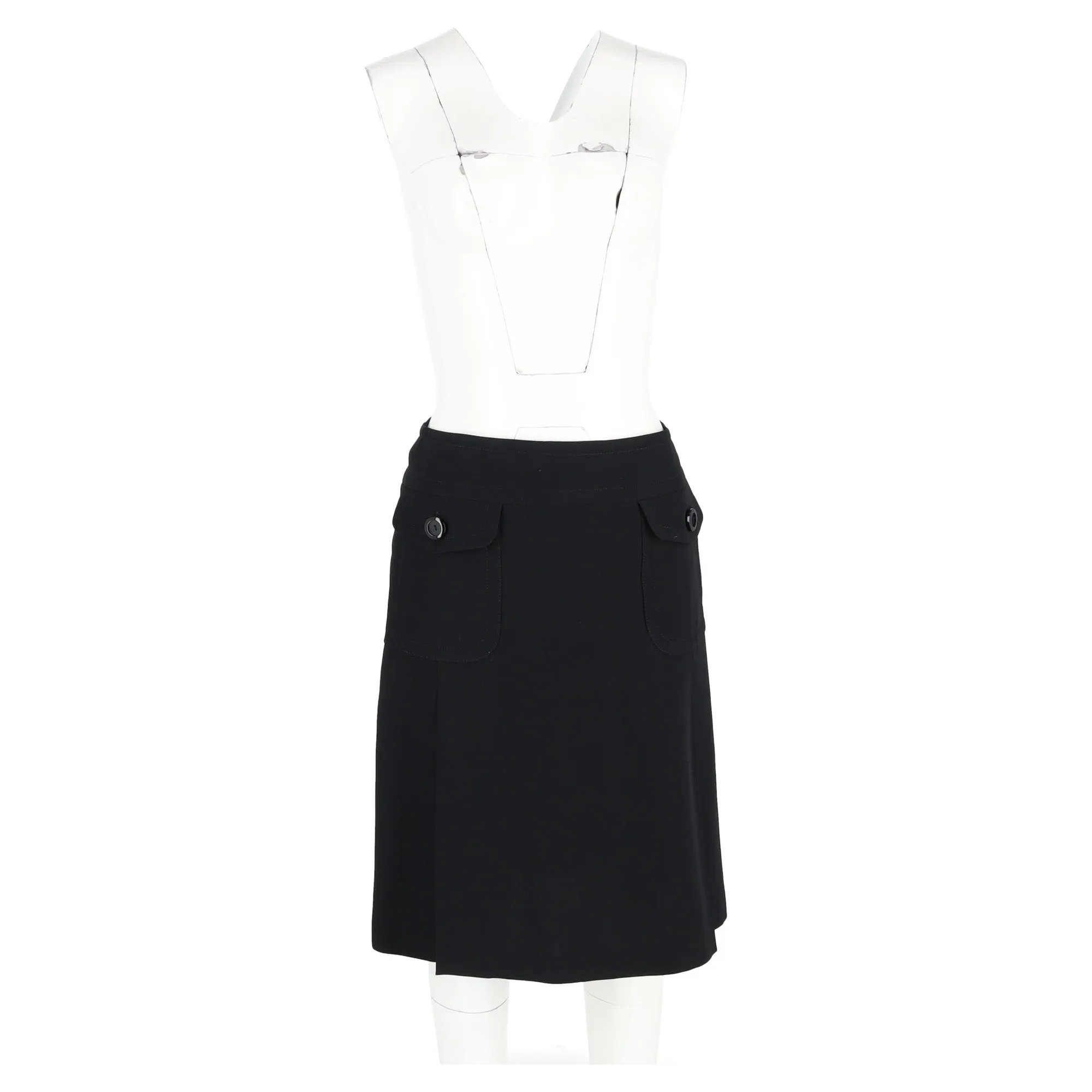 Max Mara Knee Length Skirt in Black Polyester