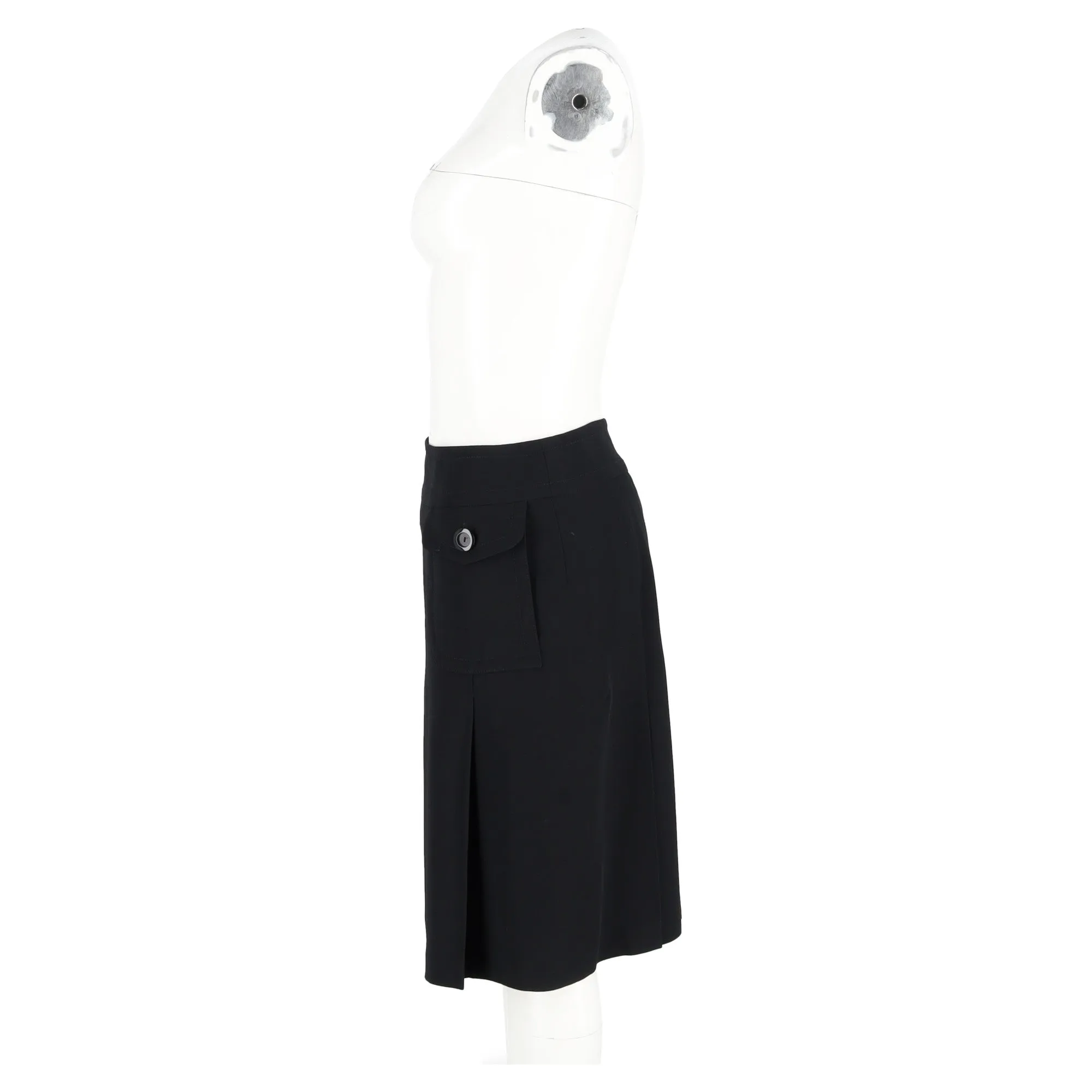 Max Mara Knee Length Skirt in Black Polyester