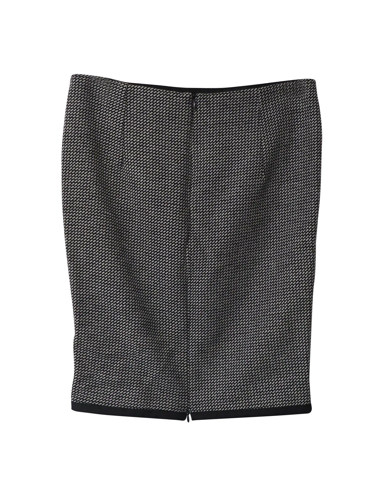 Max Mara Tweed Pencil Skirt in Black Wool