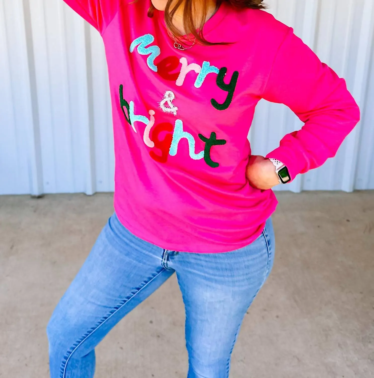 Merry & Bright Sweater In Pink