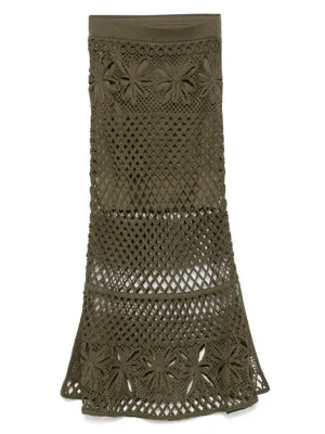 Mid-Length Olive Green Skirt