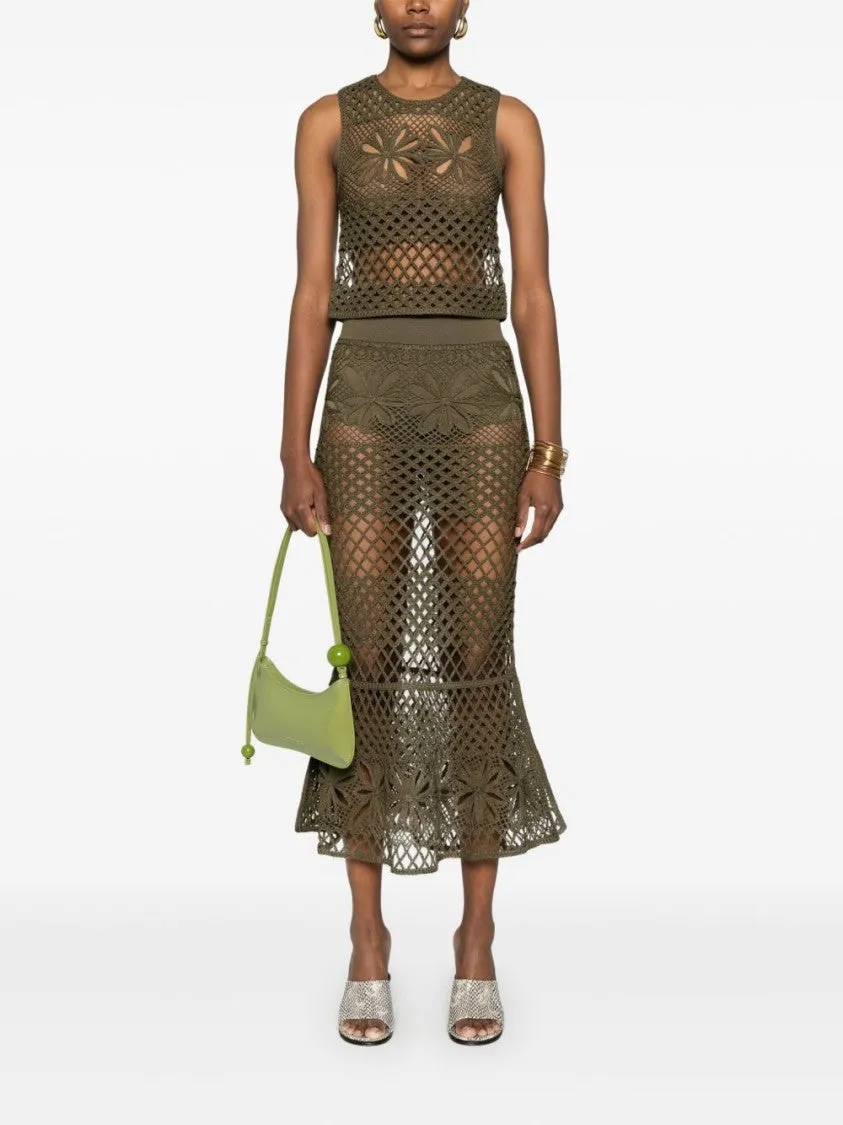 Mid-Length Olive Green Skirt